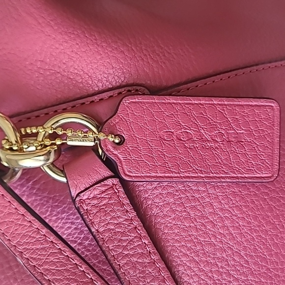 Coach Rose Leather Shoulder Bag with Gold Accents - Picture 2 of 11